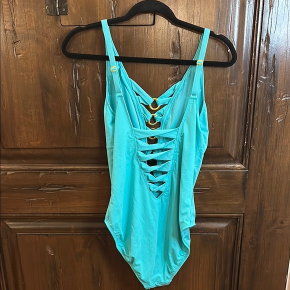 LINI Blue One-Piece Swimsuit with Classic Tank Design - Picture 9 of 10